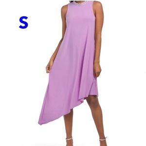 S - NWT Tiana B Beaded Mockneck Trapeze Dress